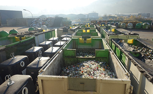 Transport de verre recyclé